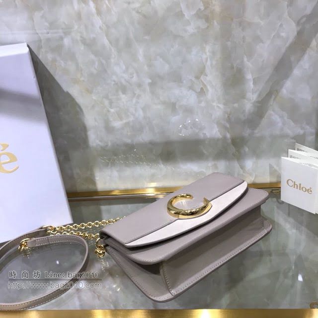 Chloe女包 克洛伊經典C鏈麂皮拼牛皮單肩包 Chole肩背斜挎包  jjh1370